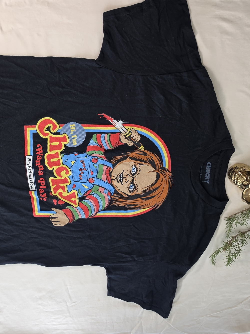Chucky Graphic Tee - Black with Multicolor Print